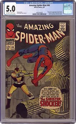 Buy Amazing Spider-Man #46 CGC 5.0 1967 4385185003 1st App. Shocker • 207.88£