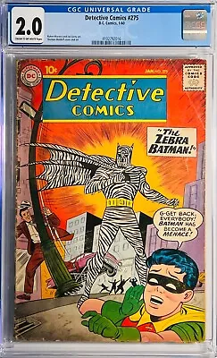 Buy 1960 Detective Comics 275 CGC 2.0 1st App Of Zebra Batman RARE • 154.36£