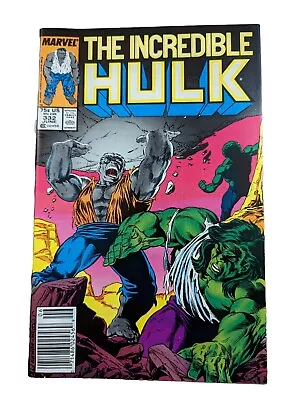 Buy 1987 Marvel Comics #332 The Incredible Hulk NEWSSTAND VARIANT RARE Grey Hulk • 13.44£