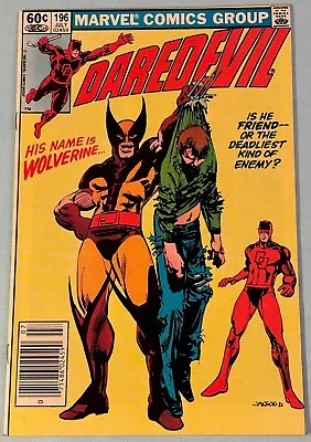 Buy Daredevil 196 VF+ Marvel 1983 Newsstand Variant 1st Wolverine DD Meeting • 15.80£