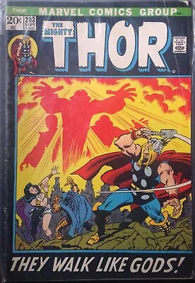 Buy Thor No. 203, Marvel, John Buscema, Ego Prime, 1972, Good Condition • 5.99£