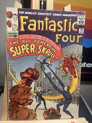 Buy FANTASTIC FOUR #18 1963 1ST APP. & ORIGIN SUPER SKRULL JACK KIRBY Marvel Comics • 218.41£