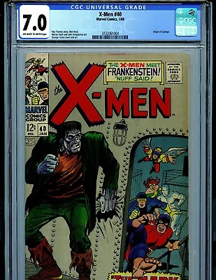 Buy Uncanny X-Men #40 CGC 7.0 1968 Marvel Frankenstein  Cyclops Amricons B8 • 261.21£