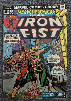 Buy Marvel Premiere 16 Iron Fist. 1974. 2nd Appearance Of Iron Fist & Origin. • 15£