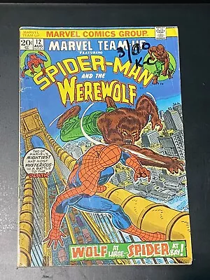 Buy Marvel Team-Up #12 Comic 1973 - Marvel Comics - Spider-Man Werewolf • 8.02£
