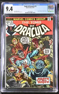 Buy Tomb Of Dracula #13 Cgc 9.4 Ow/wh Pages // Origin Of Blade Marvel Comics 1973 • 481.85£