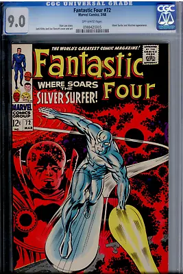 Buy Fantastic Four #72 CGC 9.0 OW Fantastic Four Vs Silver Surfer. Watcher, Crystal • 553.17£
