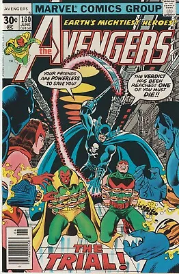 Buy ~AVENGERS #160~ (1977)  ...The Trial! ~VISION~BEAST~SCARLET WITCH~BLACK PANTHER~ • 9.60£