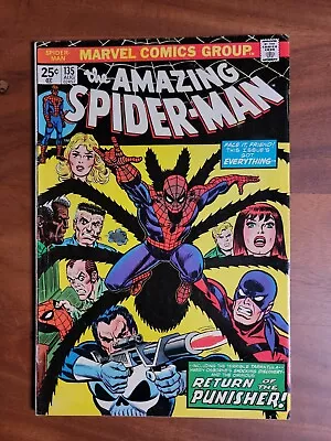 Buy Amazing Spider-Man #135 (Marvel 1974) 2nd Appearance The Punisher FN/VF • 128.09£