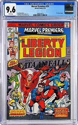 Buy Marvel Premiere #29 CGC 9.6 (Apr 1976, Marvel) Jack Kirby Cover, Liberty Legion • 71.78£