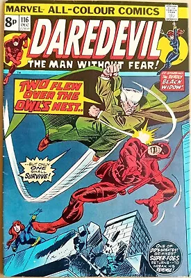 Buy Daredevil #116 - FN- (5.5) - Marvel 1974 - 8p UK Price Variant - Vs The Owl  • 4.99£