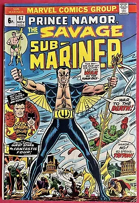 Buy Sub-Mariner #67 (1973) Debut New Costume Fantastic Four App UK Price Variant • 19.95£
