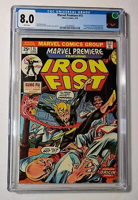 Buy Marvel Premiere #15 Cgc 8.0 1st Iron Fist! White Pages Marvel 1974 • 230.35£