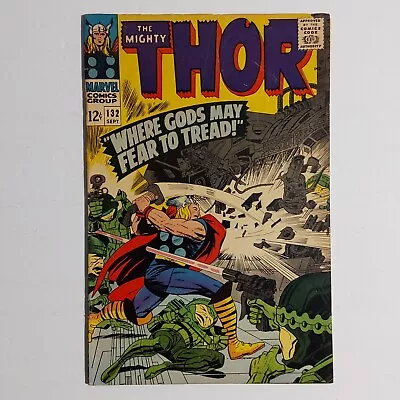Buy The Mighty Thor 132 VG 1966 1st App Ego Living Planet Marvel Comics Silver Age • 19.98£