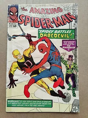Buy Amazing Spider-Man #16 Low Grade COMPLETE Some Tape Steve Ditko Daredevil 1964 • 259.39£