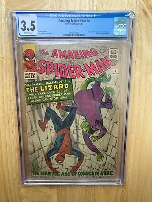 Buy Amazing Spider-Man #6 CGC 3.5 Marvel 1963 Origin & 1st Appearance Of The Lizard • 989£