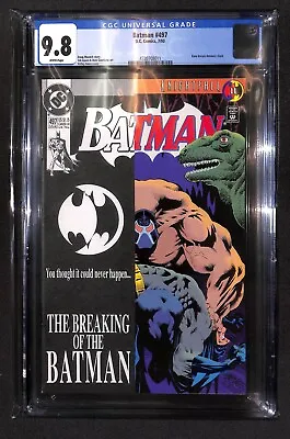 Buy CGC 9.8 Batman #497 (1993) DC Comics Key Issue! Bane Breaks Batman's Back. • 67.40£