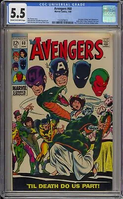 Buy Avengers #60 - Cgc 5.5 - Marriage Of Wasp And Yellowjacket - X-men - Ff • 75.15£