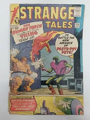 Buy STRANGE TALES #124  (Marvel 1964) 3rd Paste-Pot Pete DR STRANGE, Torch, Thing • 19.99£