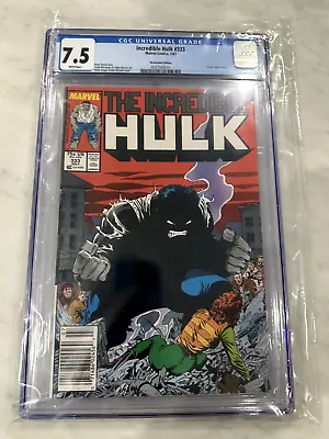 Buy Incredible Hulk #333 Graded CGC 7.5 (Marvel 1987) Todd McFarlane Cover • 78.27£