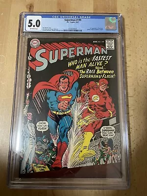 Buy Superman 199 CGC 5.0 Off-White Pages DC 1st Superman Vs Flash Race Curt Swan • 206.49£