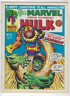 Buy MIGHTY WORLD OF MARVEL # 65 - 29 Dec 1973 - High Grade - Hulk Sandman Fan Four • 9.95£