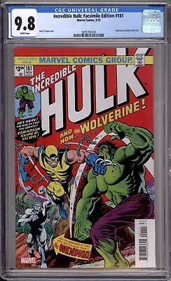 Buy Incredible Hulk 181 Facsimile CGC Graded 9.8 NM/MT Marvel Comics 2019 • 59.26£