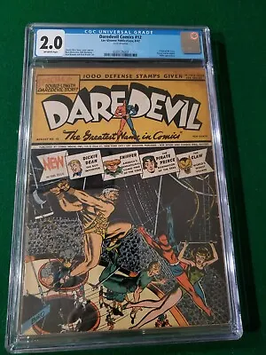 Buy Daredevil Comics #12 Cgc 2.0 Early Lev Gleason Origin Claw Hitler Goldenage 1942 • 276.06£