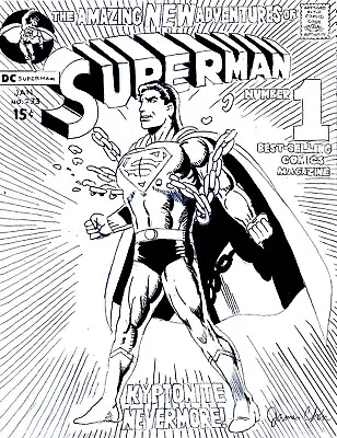 Buy Iconic Superman # 233 Cover Recreation Original Comic Art On Card Stock • 31.62£