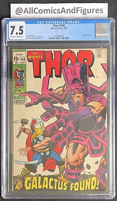 Buy Thor #168 CGC 7.5 OW-WHITE Pages! Origin Of Galactus! INVEST NOW! • 261.21£