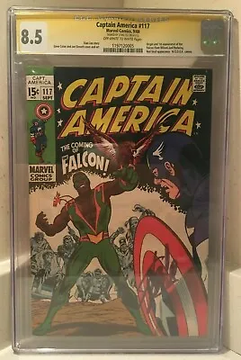Buy Captain America #117 Stan Lee 1st App Falcon (Sam Wilson) CGC SS 8.5 1197120005 • 2,450£