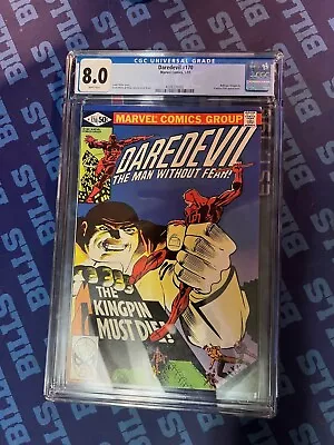 Buy DAREDEVIL #170 (Bullseye, Kingpin App) CGC 8.0 NM- Marvel Comics White Pages • 53.13£
