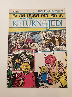 Buy Star Wars Return Of The Jedi Comic Marvel Issue 91 16th March 1985 • 6.99£
