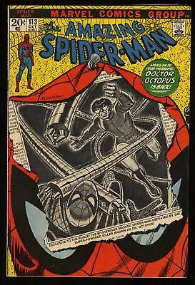 Buy Amazing Spider-Man #113 VF- 7.5 Doctor Octopus! 1st Hammerhead! Marvel 1972 • 52.03£
