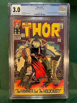 Buy Thor #127 CGC 3.0 Marvel Comics Key 1966 - 1st Appearance Of Pluto And Hippolyta • 104.45£