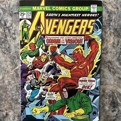 Buy Marvel Comics The Avengers Vol.1 #134 Origin Of The Vision & Human Torch 1975. • 35.75£