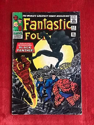 Buy FANTASTIC FOUR #52 Lovely Mid Grade Copy 1st App Of The BLACK PANTHER 1966 • 11.50£