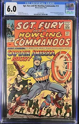 Buy Sgt. Fury And His Howling Commandos #13 CGC FN 6.0 Off White Captain America! • 255.05£