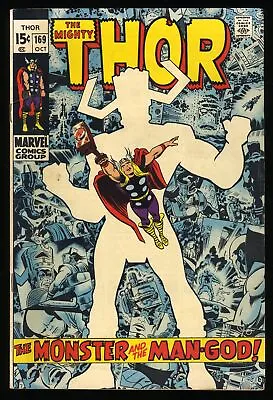 Buy Thor #169 VF- 7.5 Origin Of Galactus! 1st Appearance Black Winter! Marvel 1969 • 77.48£