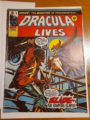 Buy Dracula Lives #21 Mar 1975 Good+ 2.5 Reprints Tomb Of Dracula #10 1st App Blade • 74.99£