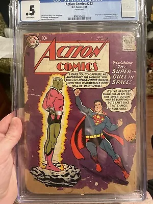 Buy Action Comics #242 CGC 0.5 DC 1958 1st Brainiac! Key Silver Age. • 435.36£