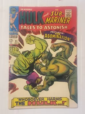 Buy Tales To Astonish 91  Abomination Appearance 1967 • 79.95£