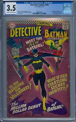 Buy Detective Comics #359 Cgc 3.5 Batman Robin Origin 1st Batgirl Killer Moth 3011 • 500.37£
