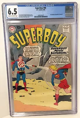 Buy Superboy #80  CGC 6.5  DC 1960  1st Superboy/Supergirl Meeting • 189.01£