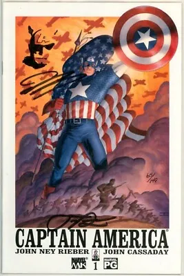 Buy CAPTAIN AMERICA #1 DYNAMIC FORCES SIGNED X2 REMARKED SKETCH DF COA 2002 MARVEL • 79.99£