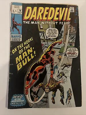 Buy Daredevil #78 Comic Marvel Comics 1st App Man Bull - Low Grade • 10£