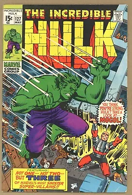 Buy Incredible Hulk 127 FN+ Tyrannus! MOLE MAN! Mogol! MOLOIDS! Tyrannoids 1970 V348 • 17.34£