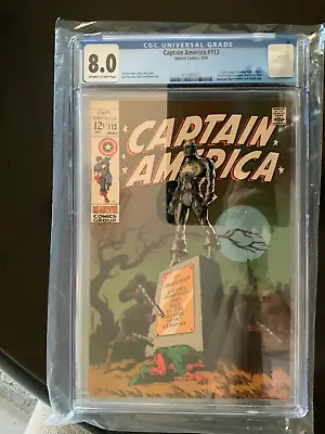Buy Marvel Comics  Captain America #113 CGC GRADED 8.0 Universal Grade • 198.25£