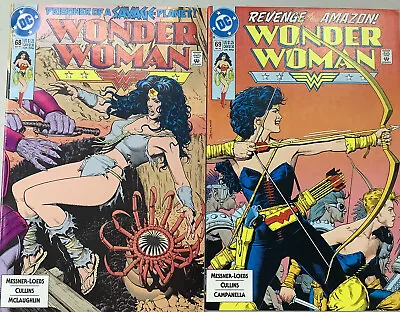 Buy Wonder Woman #68 #69 DC 1992 Comic Books • 8.85£