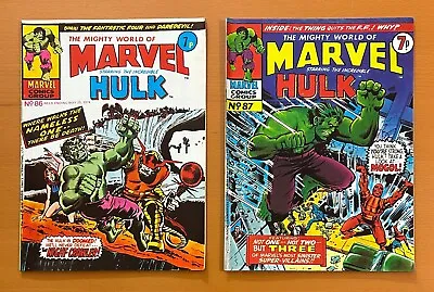 Buy Mighty World Of Marvel #86 & 87. RARE MARVEL UK 1974. 2 X FN+ Bronze Age Comics • 24.95£